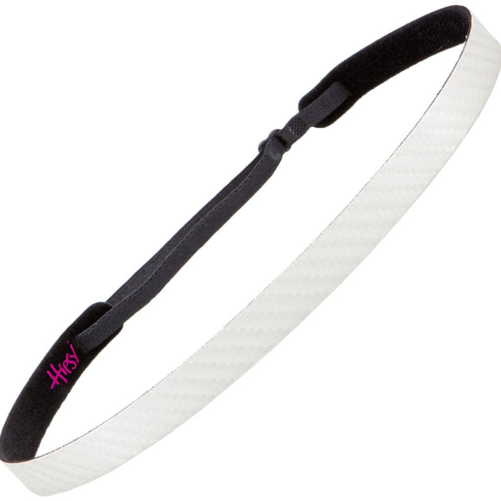 Hipsy Adjustable & No Slip White Skinny Tech Sports Headband